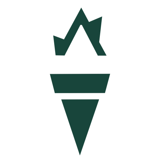 Green logo of torch with flame as LEADR logo